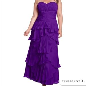 Purple Ruffle Dress - floor length - size 18